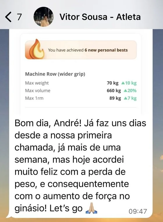 Conversa de um cliente com o André