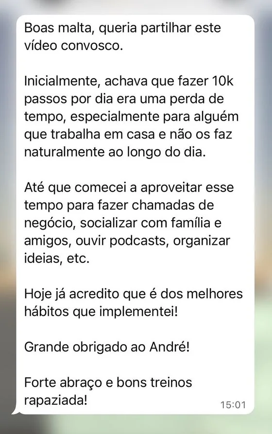 Conversa de um cliente com o André